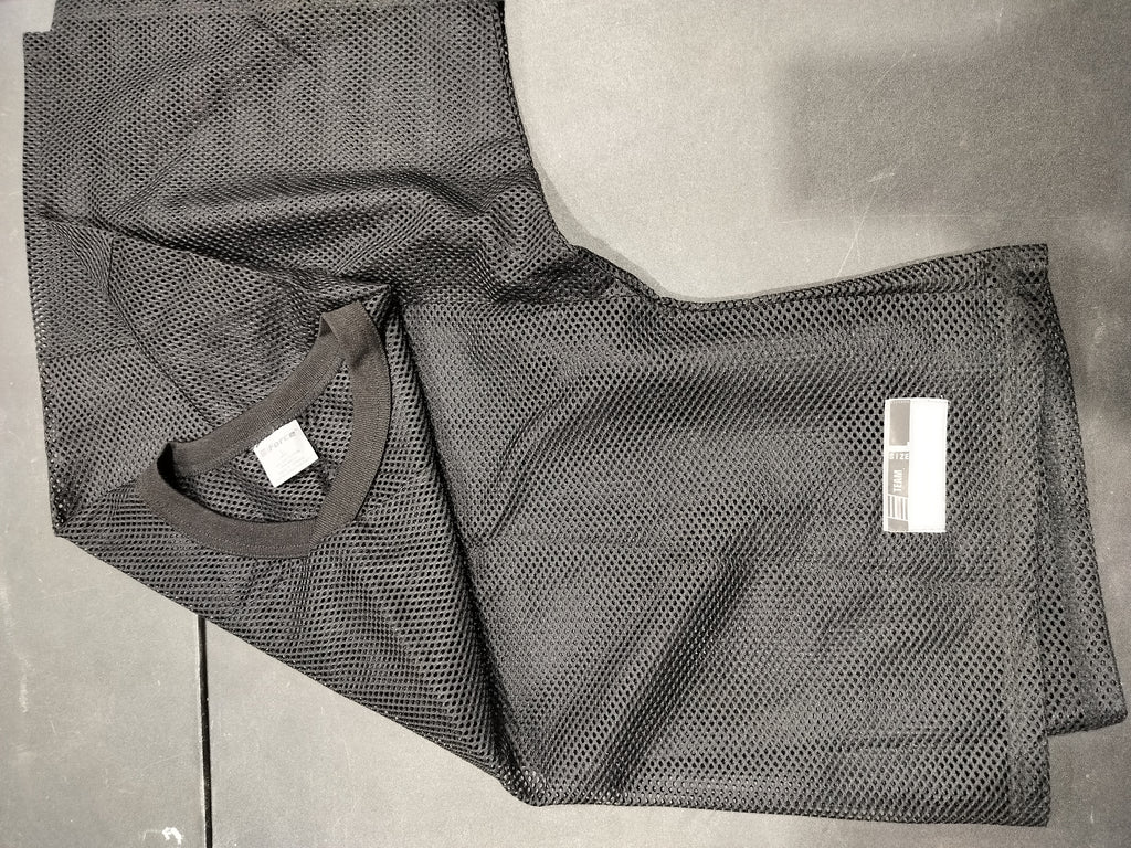 Blk large mesh jersey