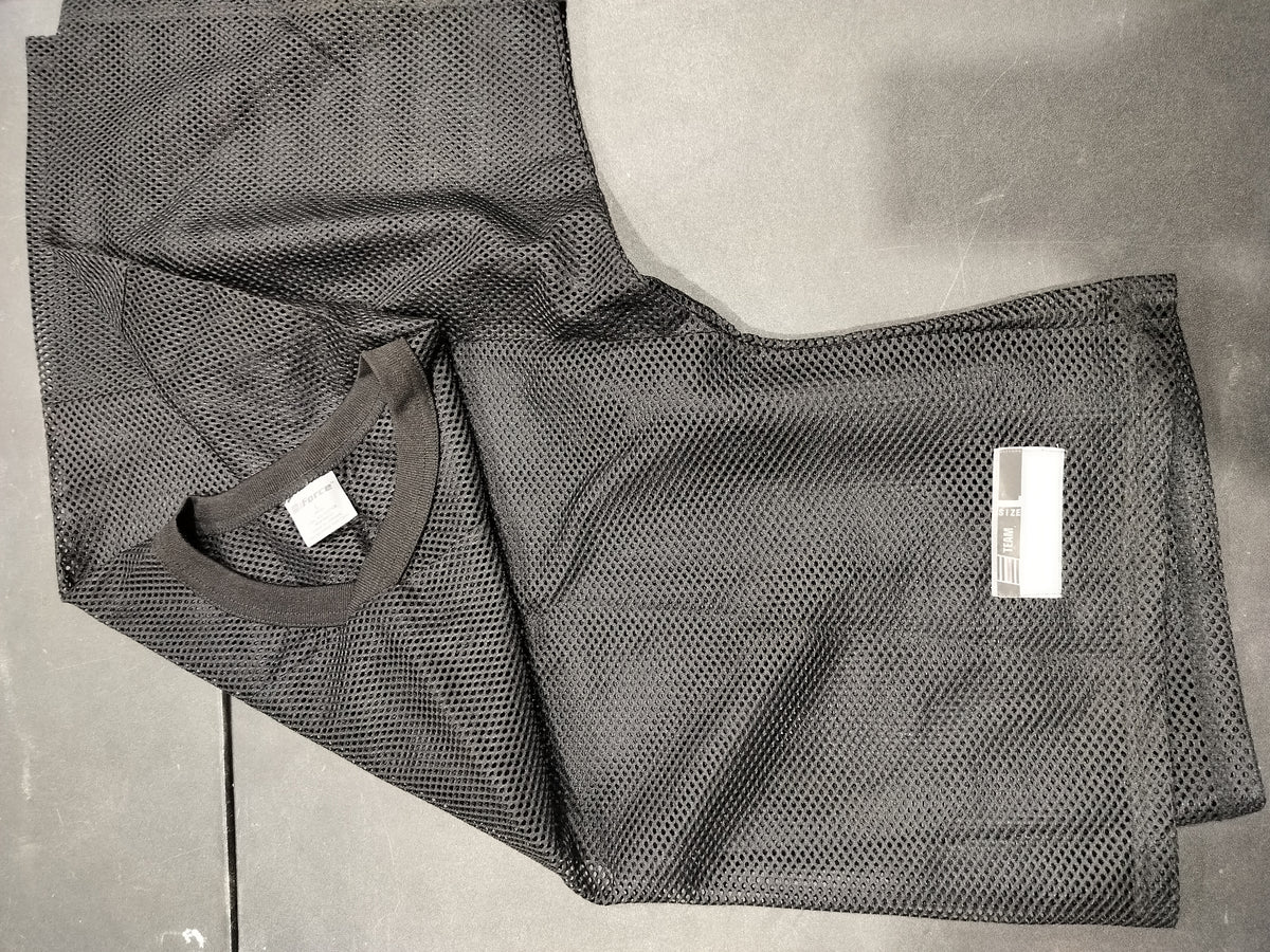 Blk large mesh jersey