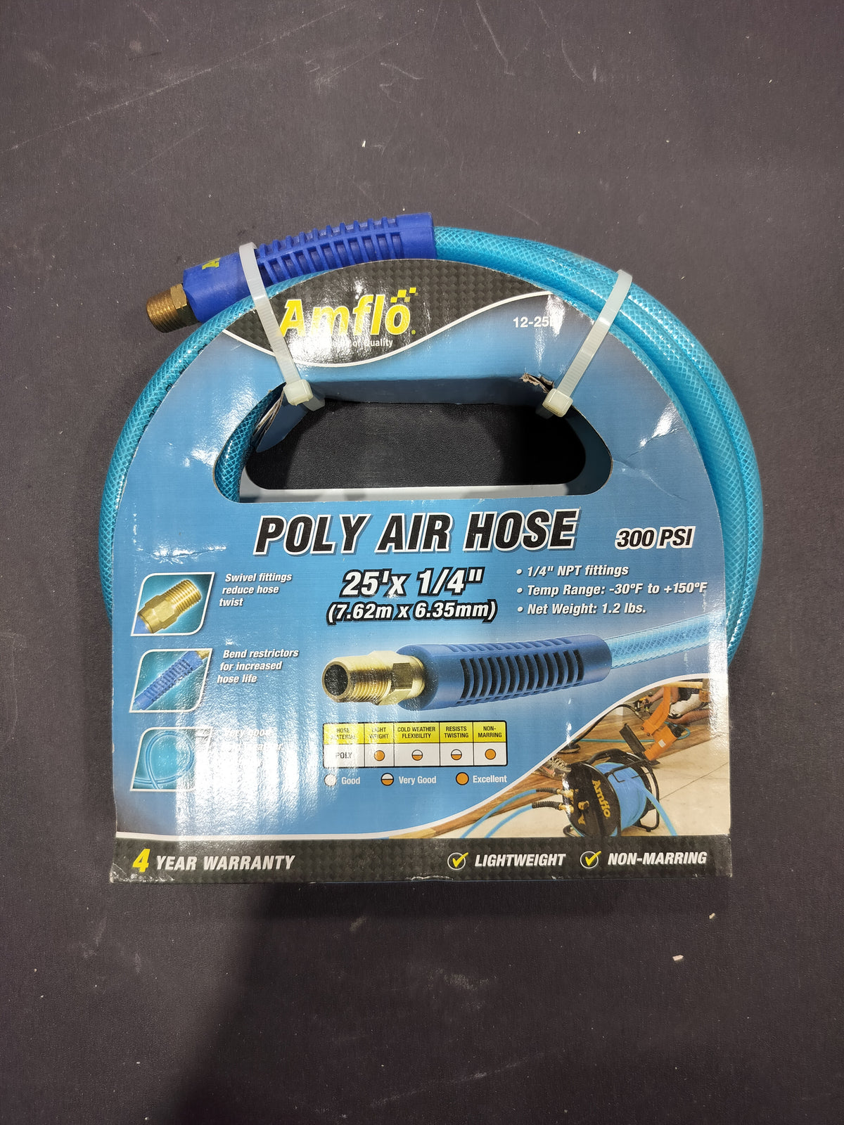 25' x 1/4" poly air hose