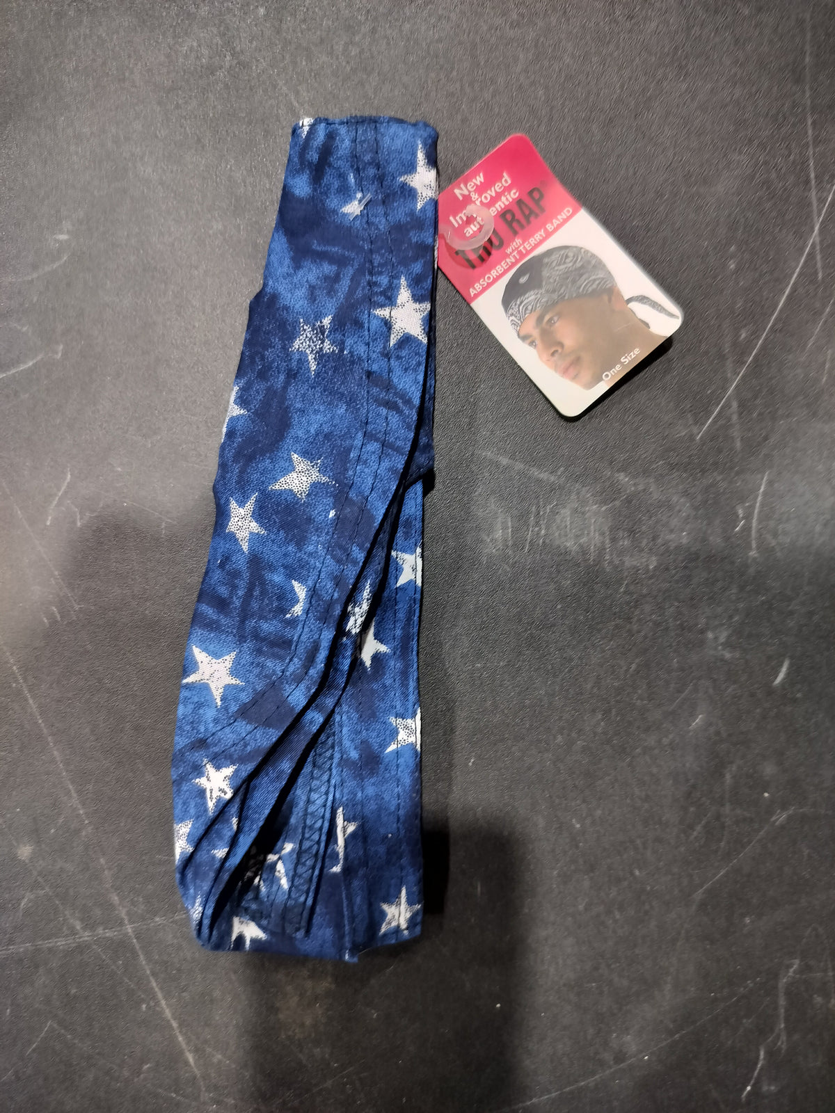 Blue bandana wrap