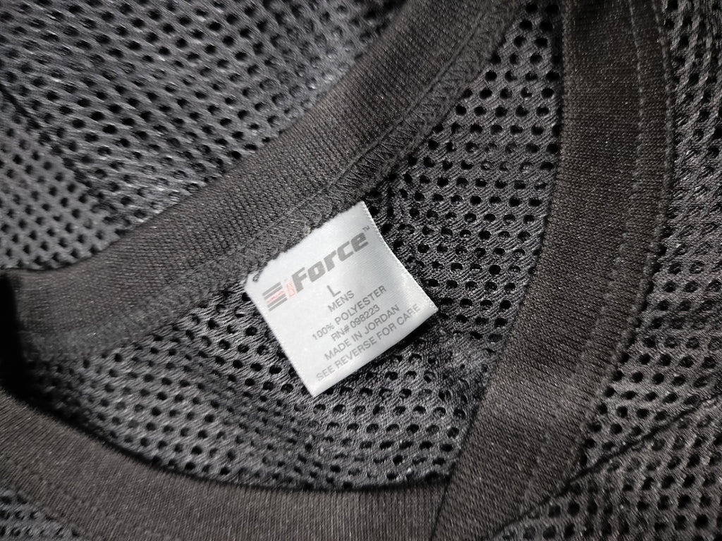 Blk large mesh jersey