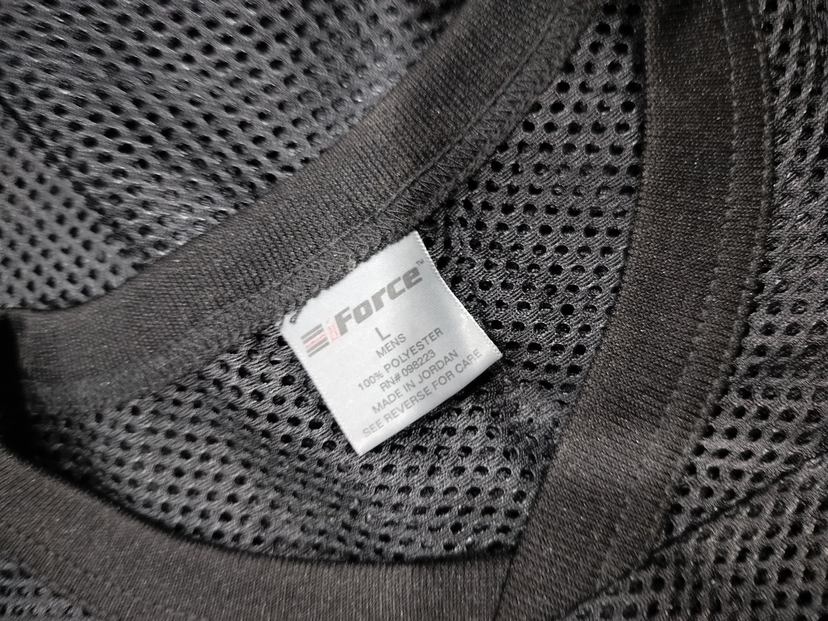 Blk large mesh jersey