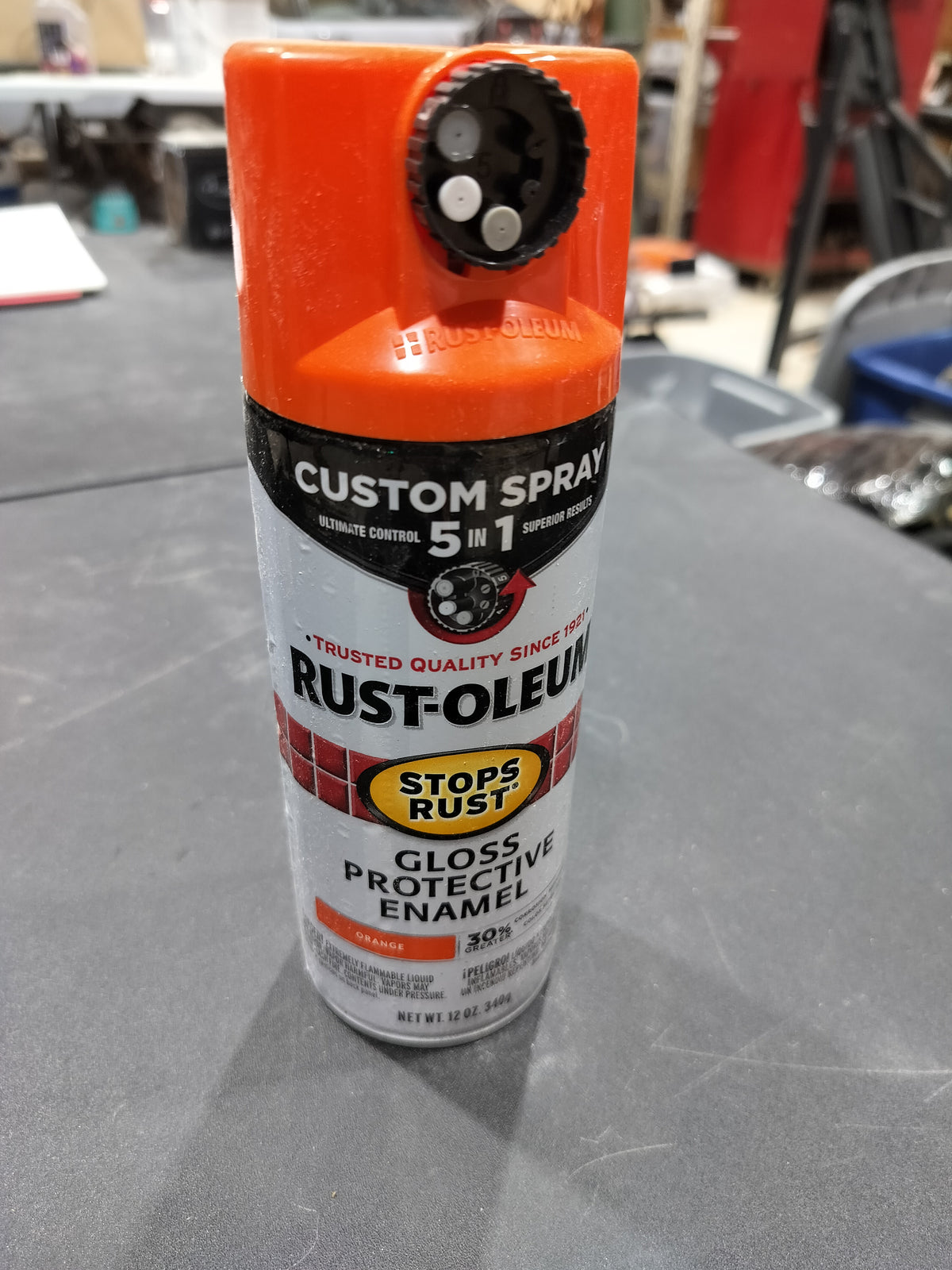 Orange spray paint