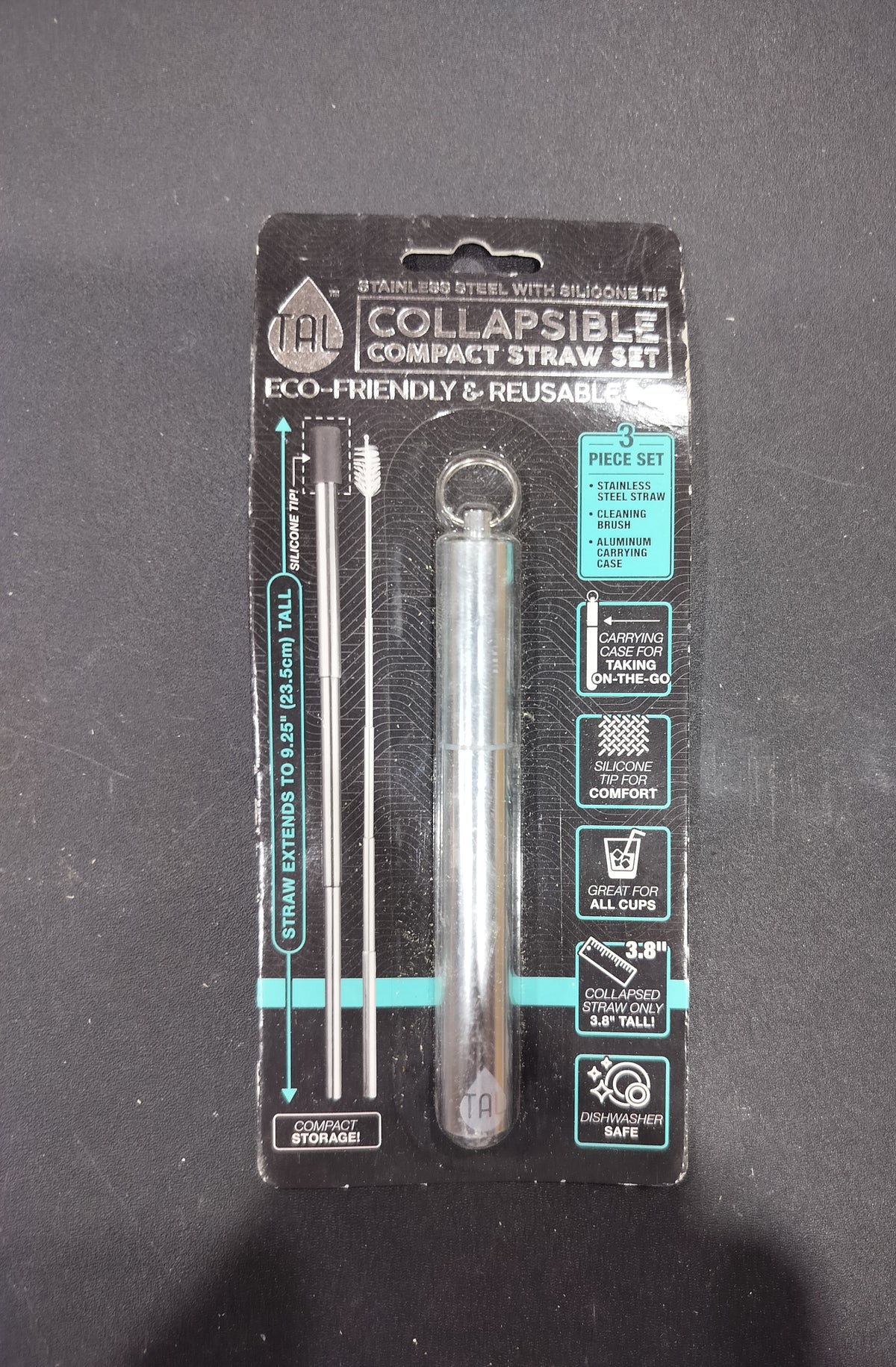 Collapsible straw set
